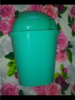 Swing Top Mini Garbage Can Trash Bin Teal Plastic Bathroom Waste Bins/set of 6